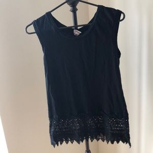 Black tank top with lace bottom